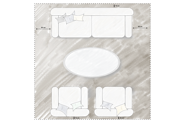Placering Av Matta Soffgrupp Rektangulär Matta Stor 2400X1200